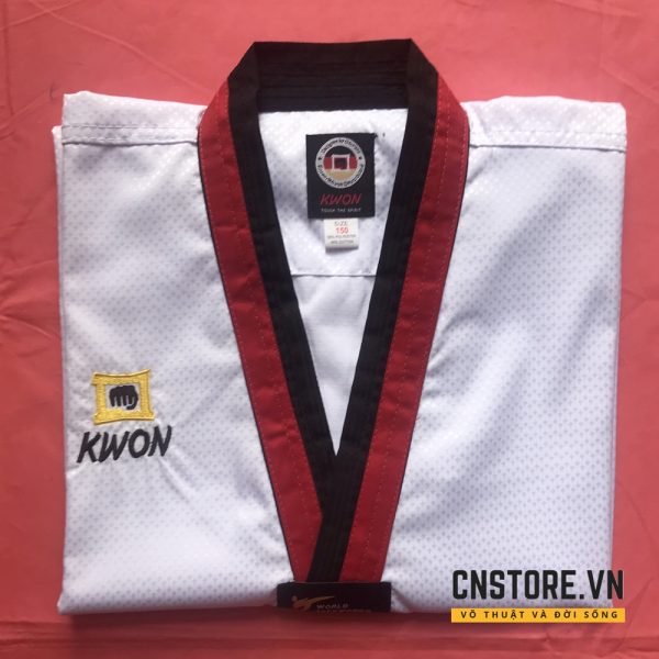 áo võ taekwondo cổ đỏ đen