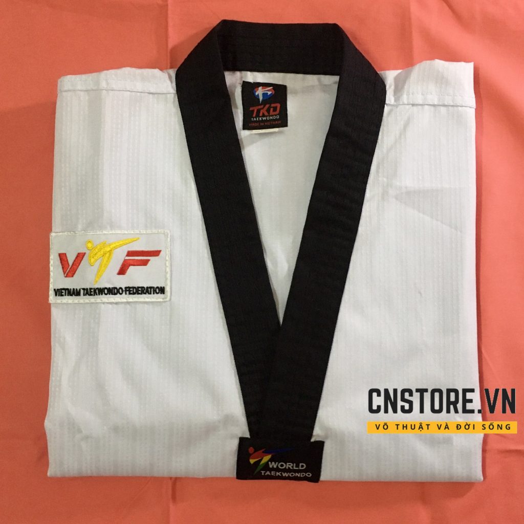 võ phục taekwondo cổ đen